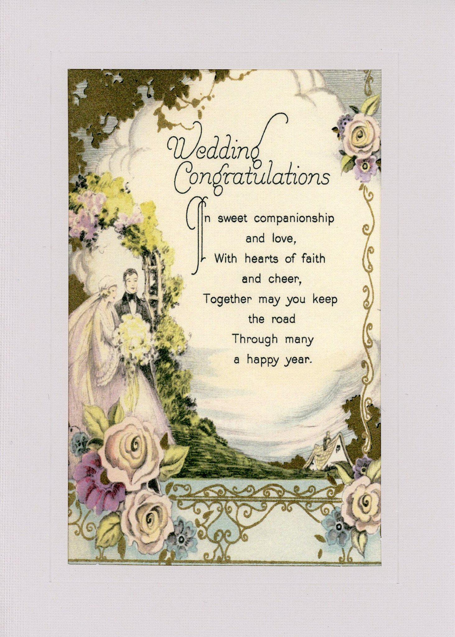 Wedding Congratulations-Greetings from the Past-Plymouth Cards
