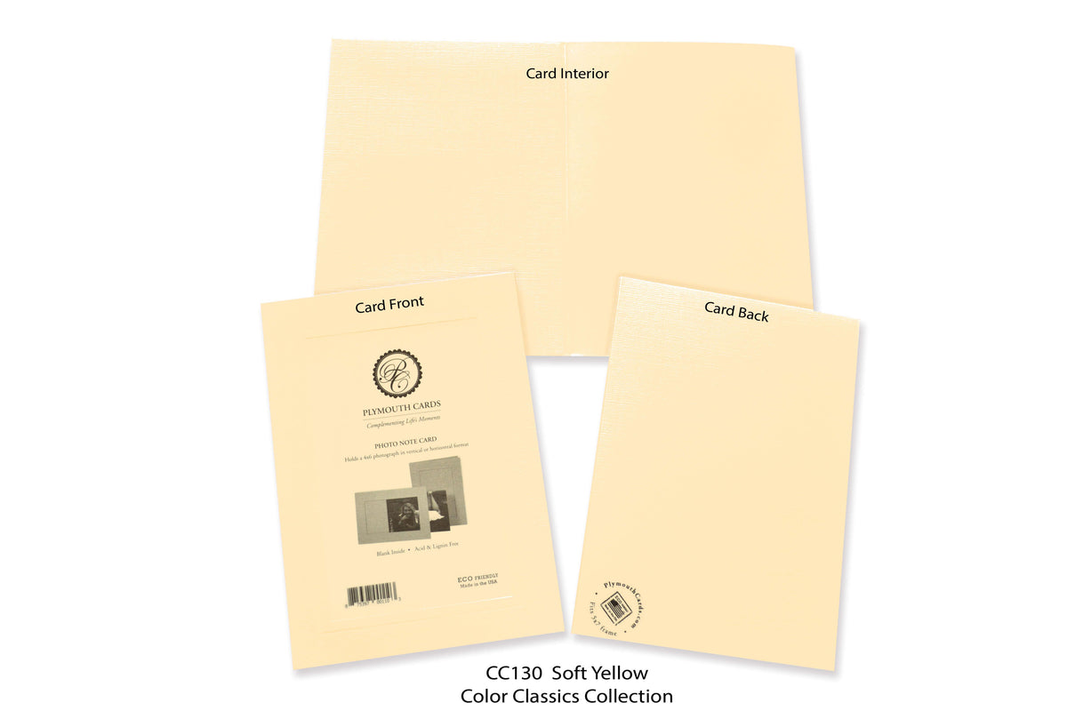 Soft Yellow #CC130-Photo note cards-Plymouth Cards