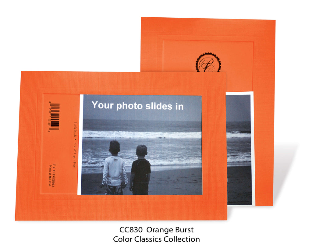 Orange Burst Photo Insert Note Card - #CC830 - Plymouth Cards