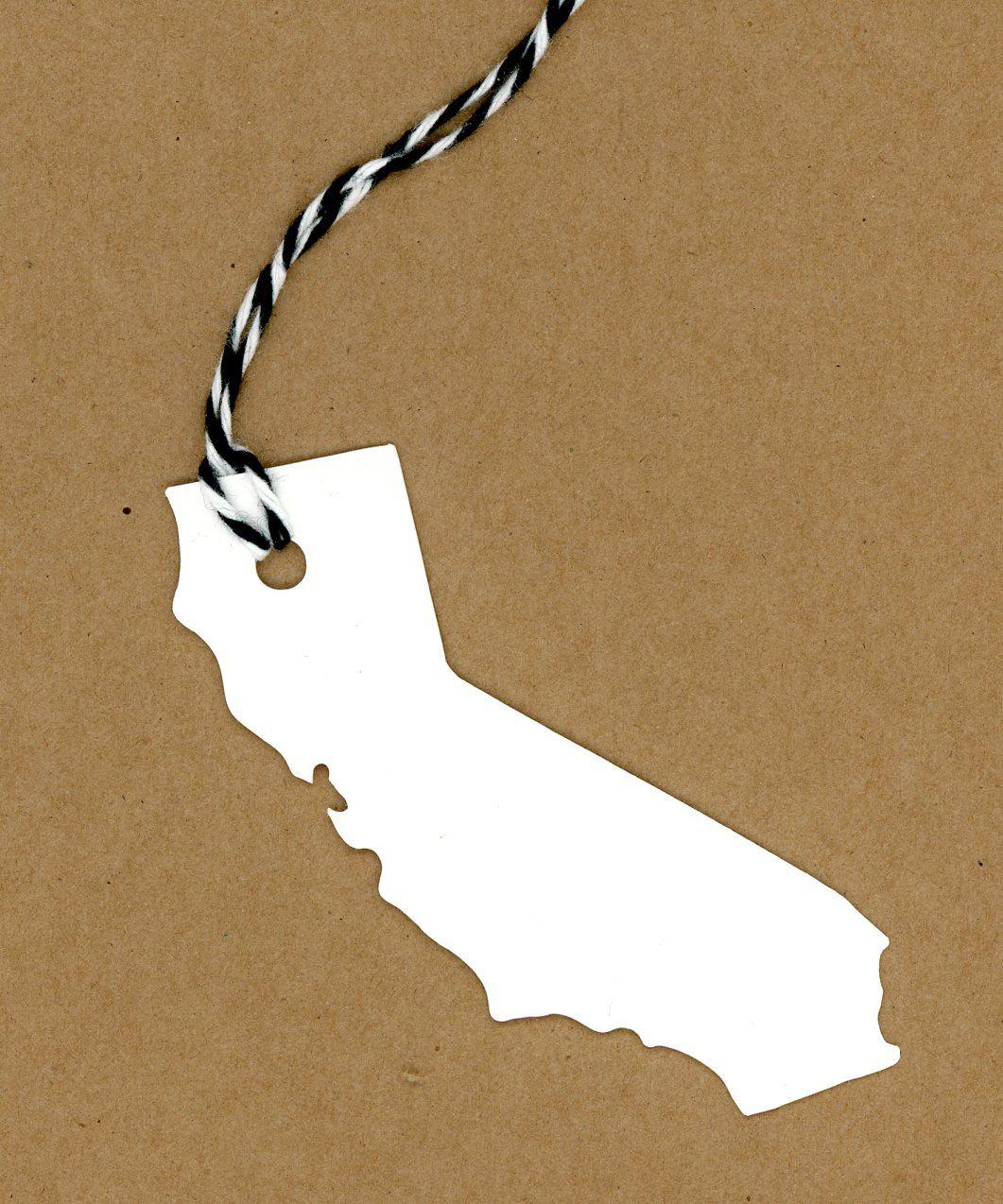 California State Shape Gift Tag-Gift Tags-Plymouth Cards