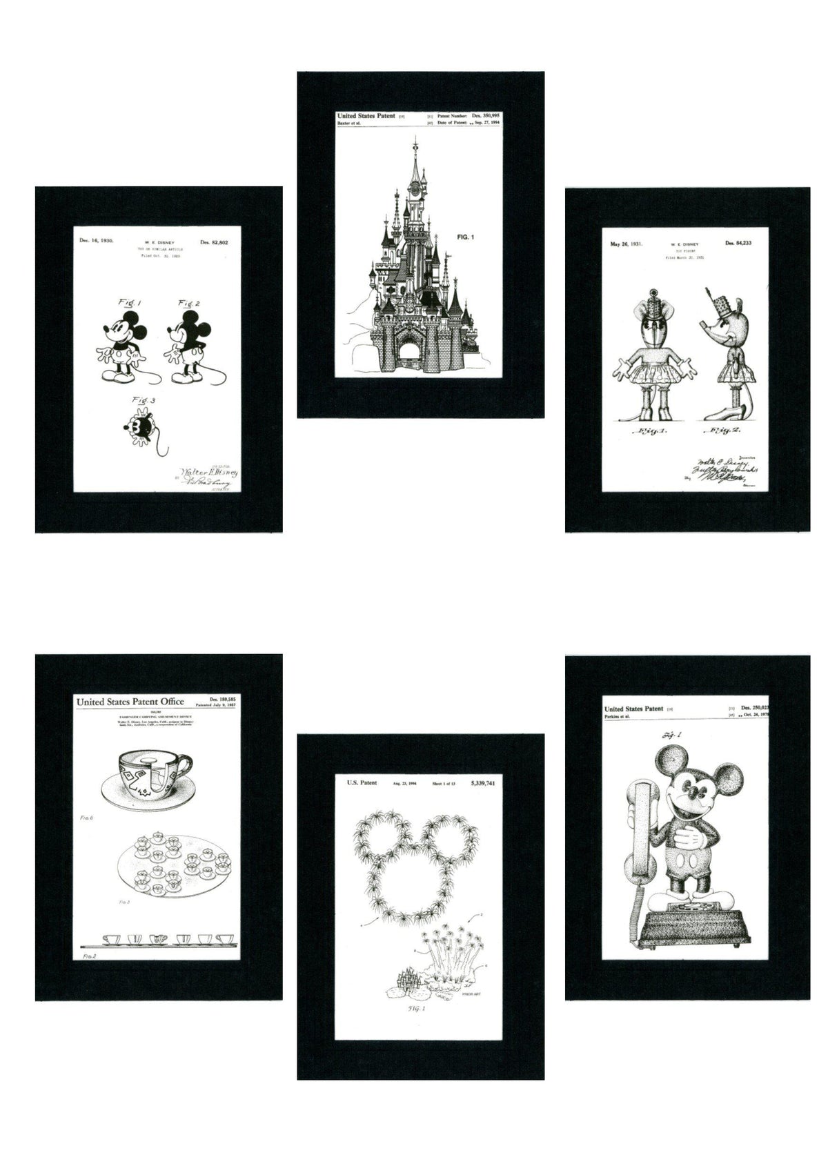 Disney 6 card set-Greeting Card-Plymouth Cards