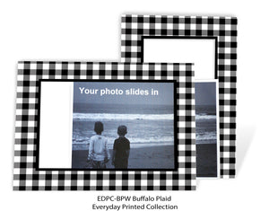 Buffalo Plaid - White-Photo note cards-Plymouth Cards