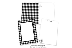 Buffalo Plaid - White-Photo note cards-Plymouth Cards