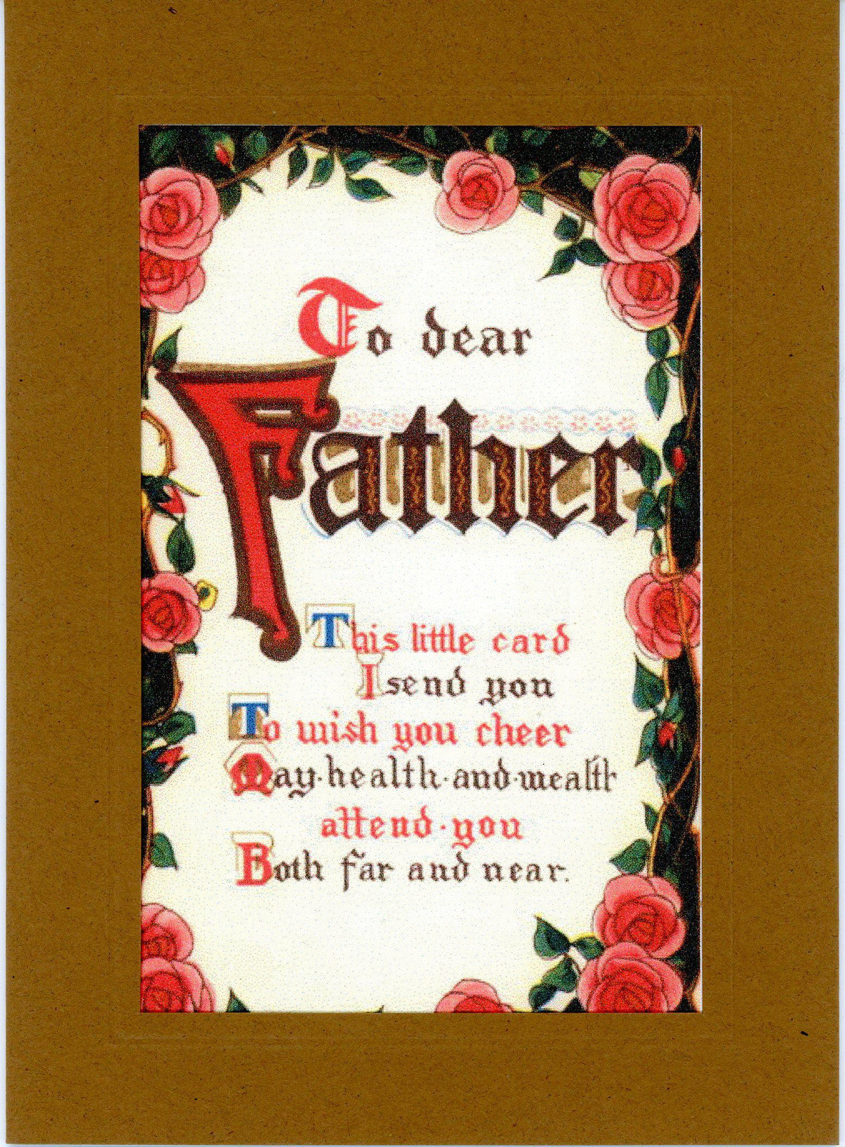 To Dear Father-Greetings from the Past-Plymouth Cards