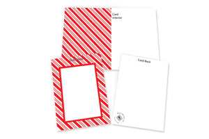 Red White (Candy Cane) Stripe-Photo note cards-Plymouth Cards