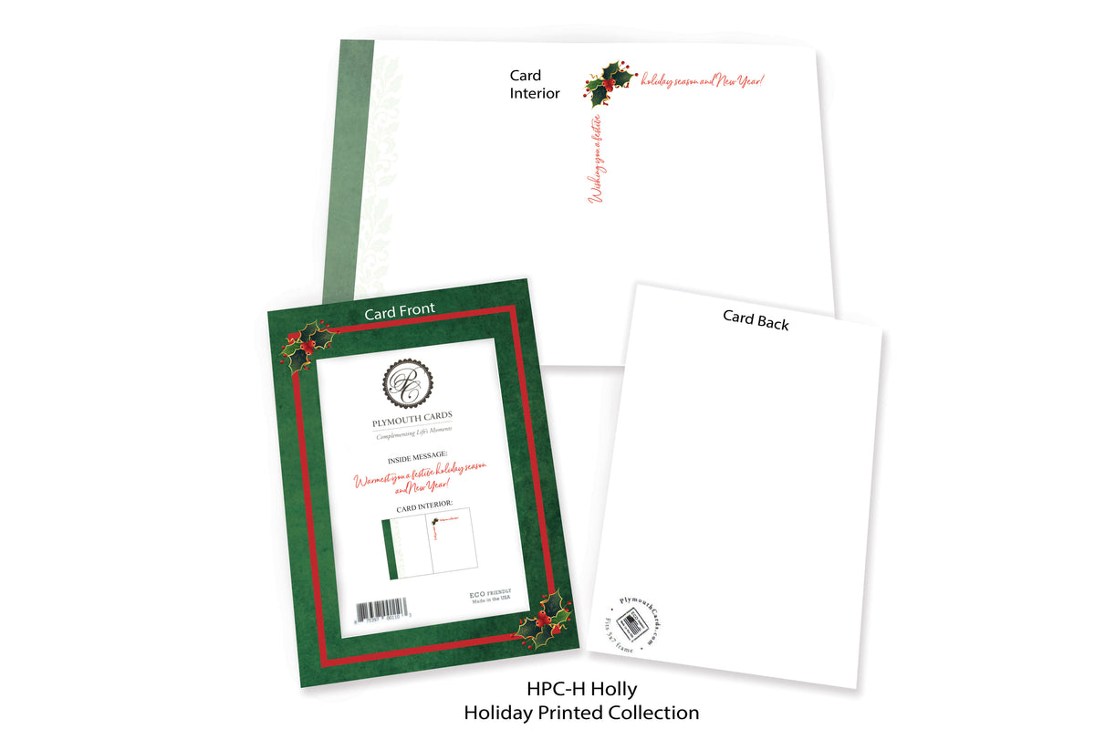 Holly - pre-printed message-Photo note cards-Plymouth Cards