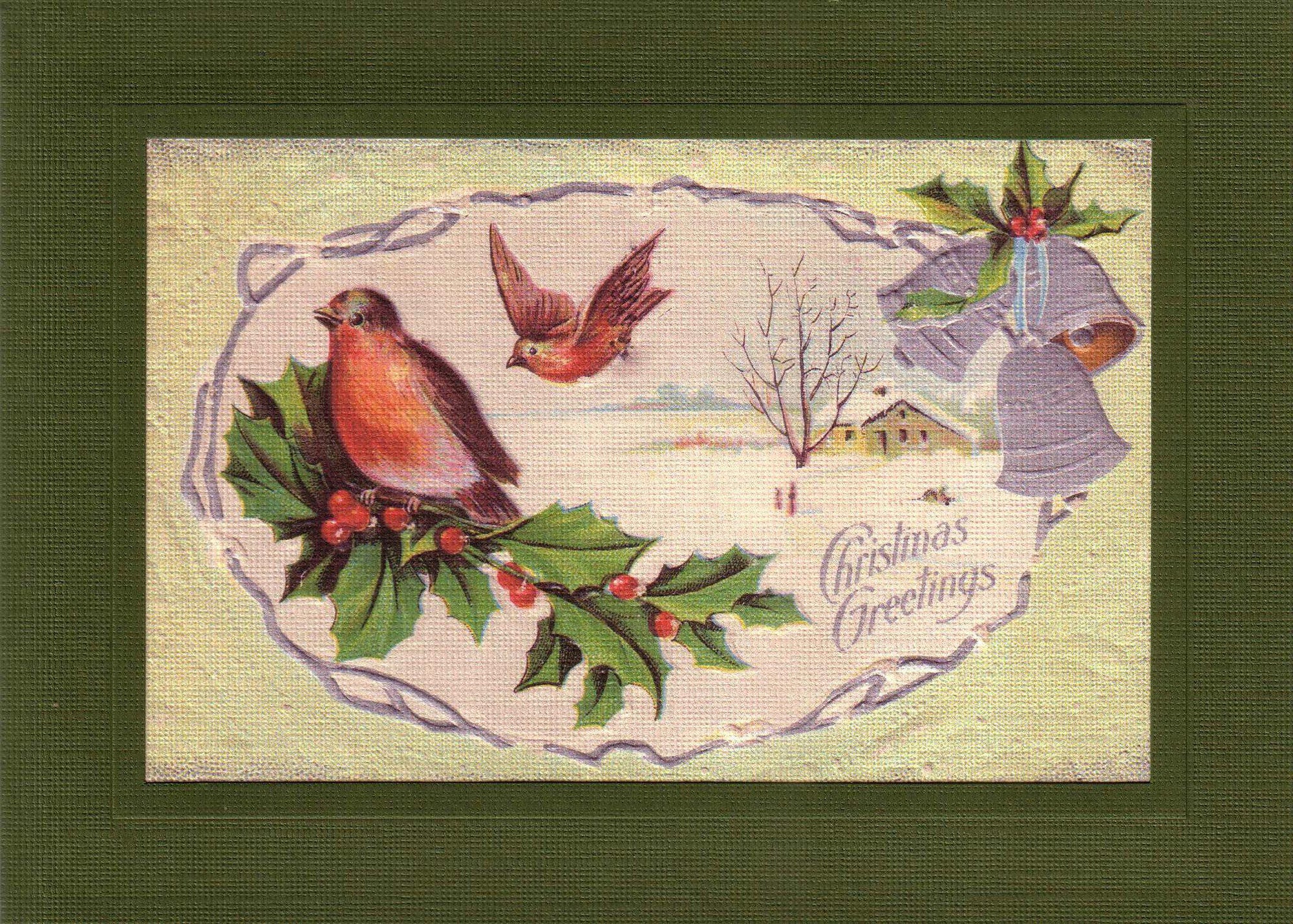 Holly Christmas Greetings-Greetings from the Past-Plymouth Cards