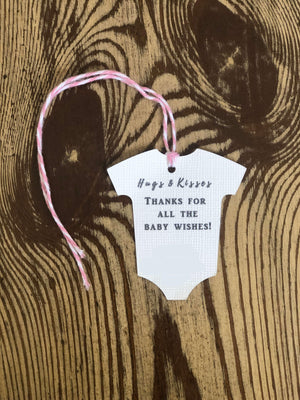 Baby Onesie - "Hug & Kisses Thanks For All The Baby Wishes"-Gift Tags-Plymouth Cards
