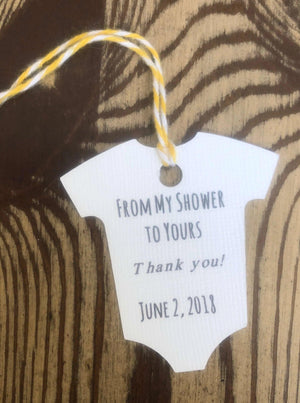 Baby Onesie - "From My Shower To Yours"-Gift Tags-Plymouth Cards