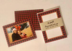 Buffalo Plaid - Red-Photo note cards-Plymouth Cards