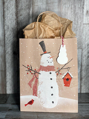 Gift Bag & Tag - Snowman-Bags-Plymouth Cards
