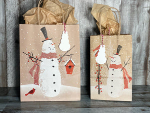 Gift Bag & Tag - Snowman-Bags-Plymouth Cards