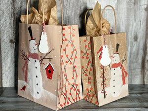 Gift Bag & Tag - Snowman-Bags-Plymouth Cards