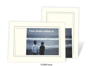 Ivory (with black ruled border) #CC690-B-Photo note cards-Plymouth Cards
