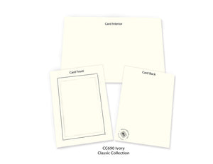 Ivory (with black ruled border) #CC690-B-Photo note cards-Plymouth Cards
