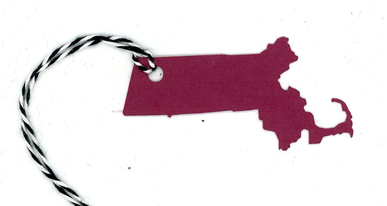 Massachusetts State Shape Gift Tag-Gift Tags-Plymouth Cards