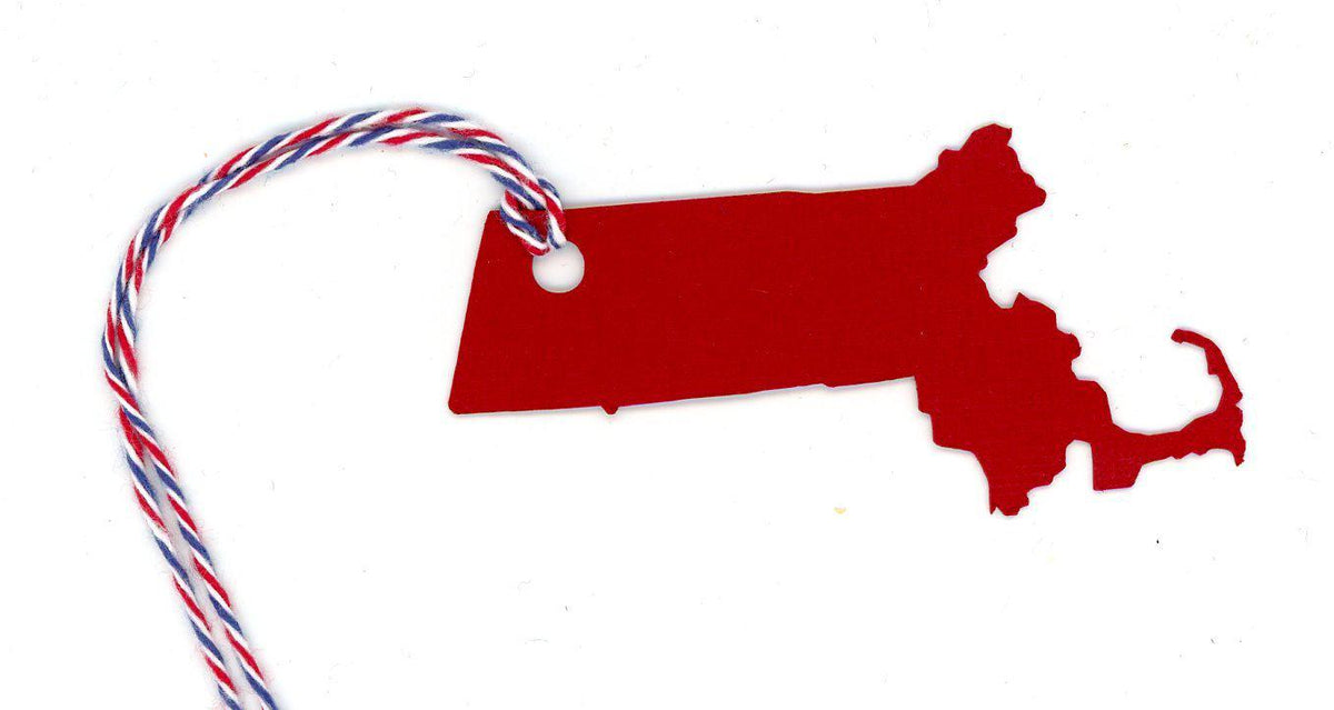 Massachusetts State Shape Gift Tag-Gift Tags-Plymouth Cards