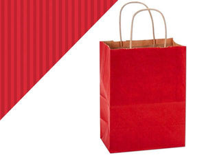 Gift Bag & Tag - Red Shadow Stripe-Bags-Plymouth Cards