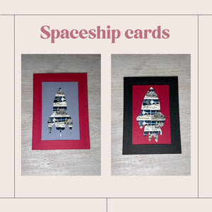 Spaceship - Space 8 cent stamp cards-Plymouth Cards