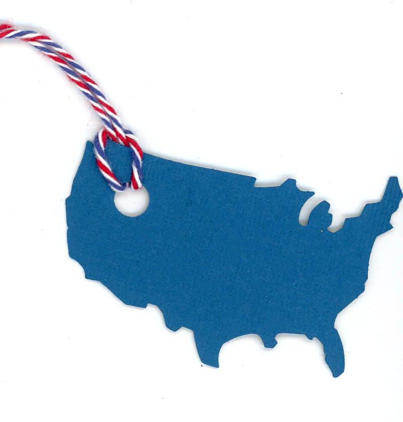 USA map-Gift Tags-Plymouth Cards