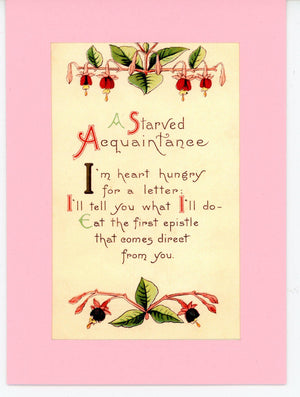 A Starved Aquaintance-Greetings from the Past-Plymouth Cards