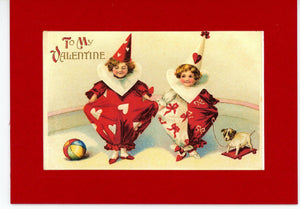 To My Valentine clowns-Greetings from the Past-Plymouth Cards
