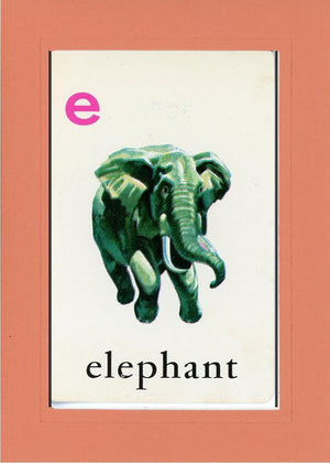 E is for Elephant-Alphabet Soup-Plymouth Cards