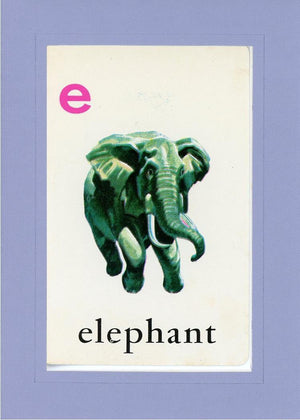 E is for Elephant-Alphabet Soup-Plymouth Cards