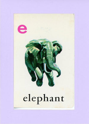 E is for Elephant-Alphabet Soup-Plymouth Cards