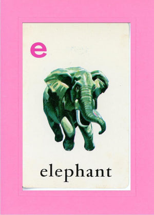 E is for Elephant-Alphabet Soup-Plymouth Cards