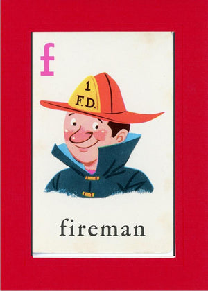 F is for Fireman-Alphabet Soup-Plymouth Cards