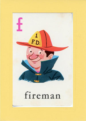 F is for Fireman-Alphabet Soup-Plymouth Cards