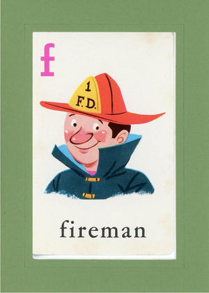 F is for Fireman-Alphabet Soup-Plymouth Cards