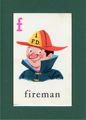 F is for Fireman-Alphabet Soup-Plymouth Cards