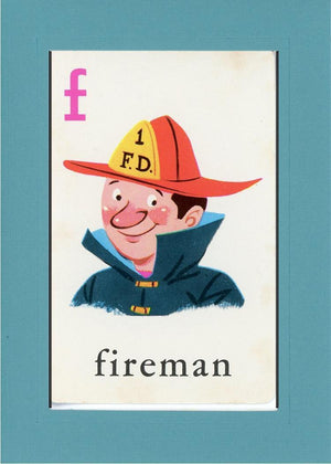 F is for Fireman-Alphabet Soup-Plymouth Cards