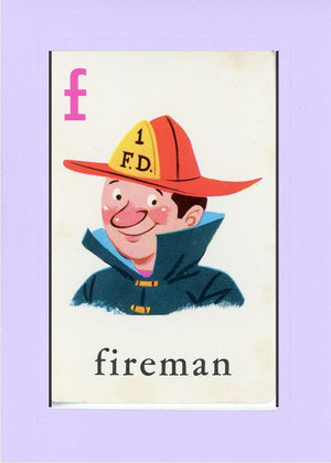 F is for Fireman-Alphabet Soup-Plymouth Cards