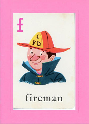 F is for Fireman-Alphabet Soup-Plymouth Cards