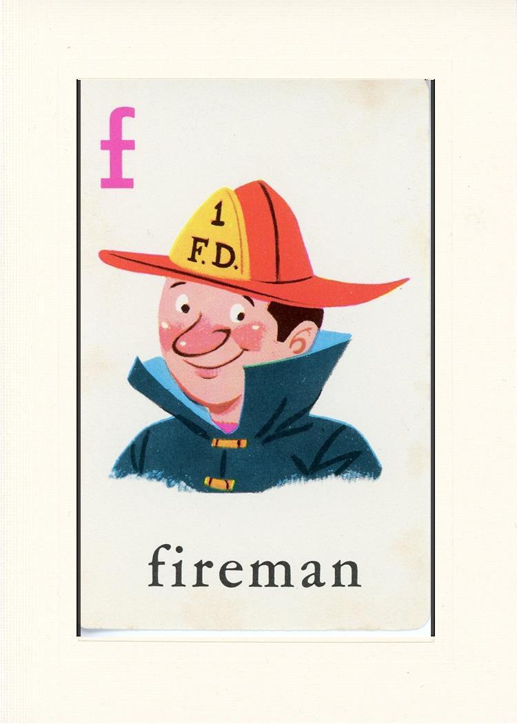 F is for Fireman-Alphabet Soup-Plymouth Cards