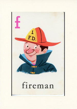 F is for Fireman-Alphabet Soup-Plymouth Cards