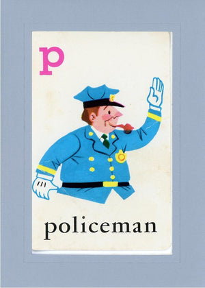 P is for Policeman-Alphabet Soup-Plymouth Cards