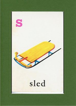 S is for Sled-Alphabet Soup-Plymouth Cards