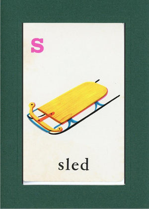 S is for Sled-Alphabet Soup-Plymouth Cards