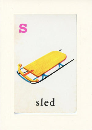 S is for Sled-Alphabet Soup-Plymouth Cards