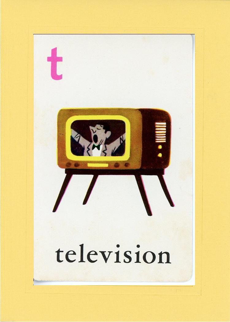 T is for Television-Alphabet Soup-Plymouth Cards