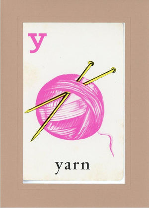 Y is for Yarn-Alphabet Soup-Plymouth Cards